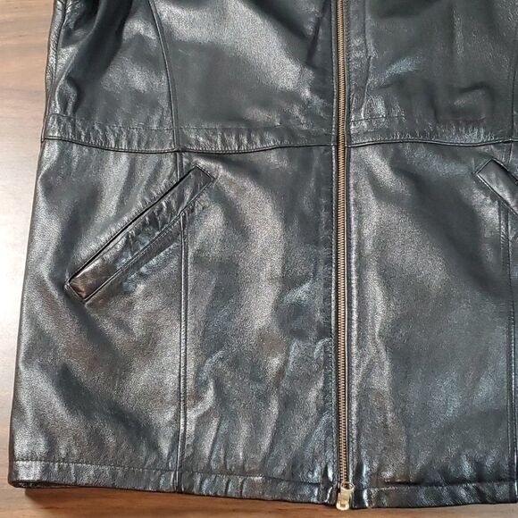 WILSON’S LEATHER Buttery Soft Leather Thinsulate Car‎ Coat Jacket Black Medium - Picture 6 of 15
